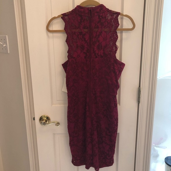 Juniors’ Burgundy Lace B. Darlin Dress - Picture 2 of 7